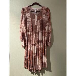 Olivaceous Madras Print Milkmaid Coquette Cottage Tiered Ruffled Maxi Dress M